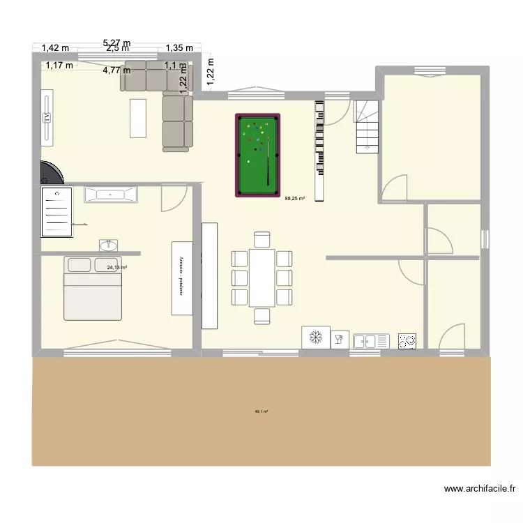 Extension colline. Plan de 2 Pièces et 112 m² Extension colline. Plan de 2 Pièces et 112 m²