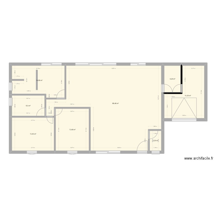 PLAN EN T. Plan de 0 pièce et 0 m2