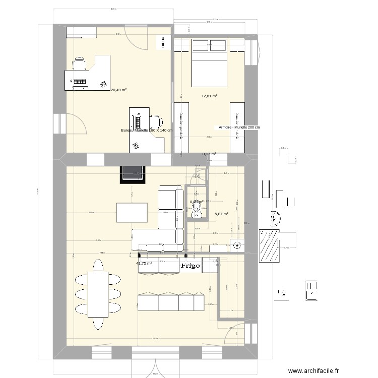 118. Plan de 6 pièces et 82 m2