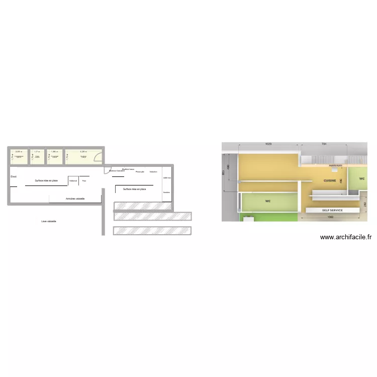 chateau d'oex. Plan de 4  et 18 m²