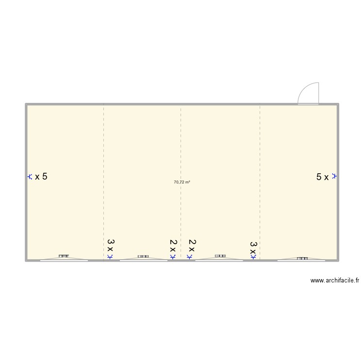 Sotrelco Sombreffe. Plan de 1 pièce et 71 m2