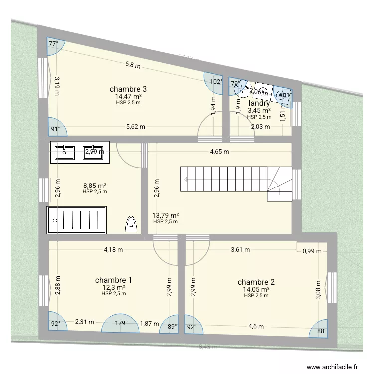 projet bondy. Plan de 11 pièces et 134 m²
