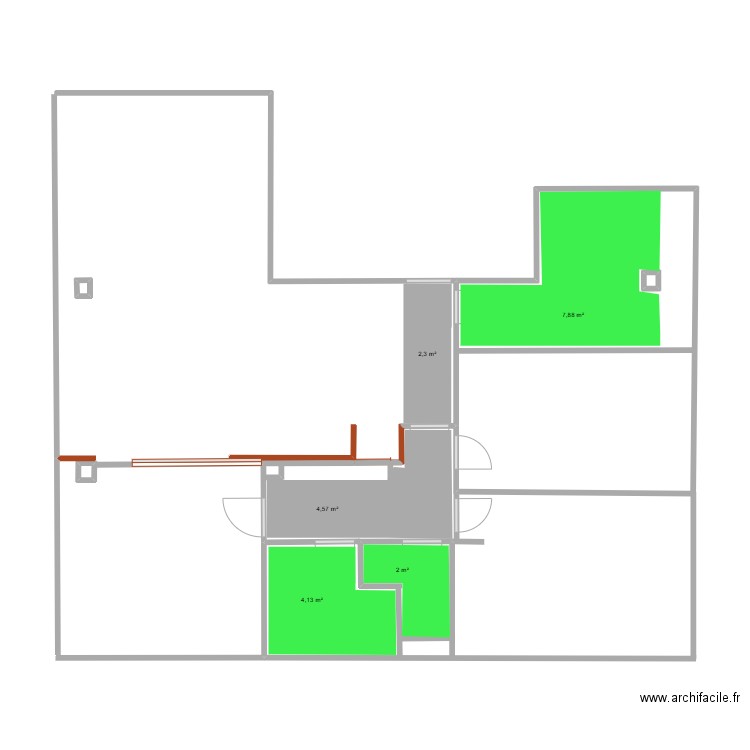GERNOLLE MACONNERIE. Plan de 4 pièces et 22 m2