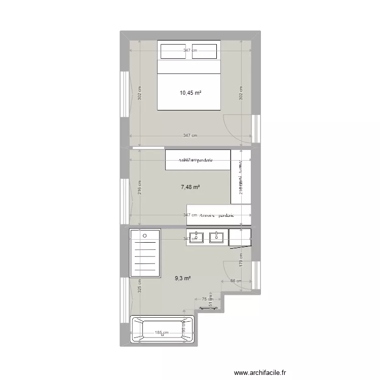 LAMBOTTE. Plan de 3  et 27 m²
