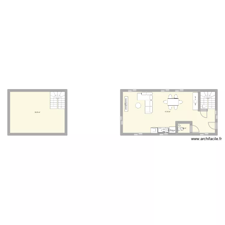 Projet plan 2. Plan de 3 pièces et 79 m²