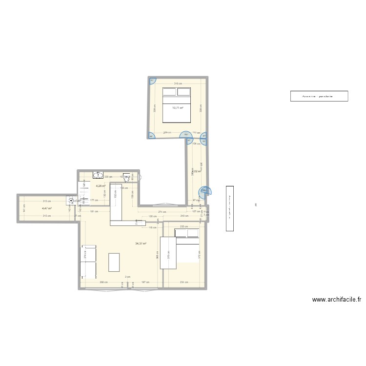 4 square gabriel faurE OPTIMUM. Plan de 7 pièces et 58 m2