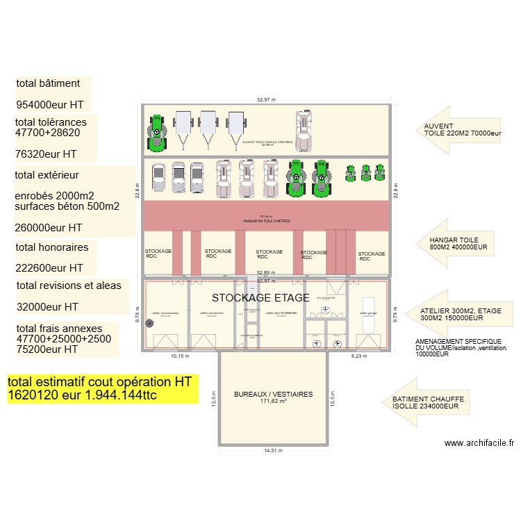 ATELIER CTM VER2. Plan de 14 pièces et 1180 m2