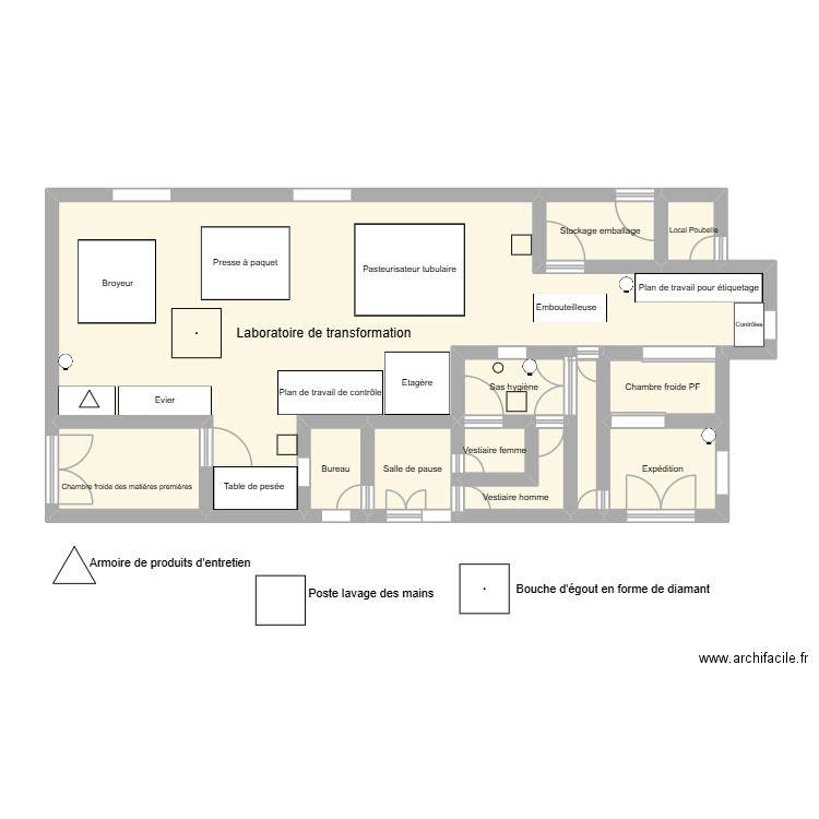 Plan Atelier. Plan de 12 pièces et 75 m2