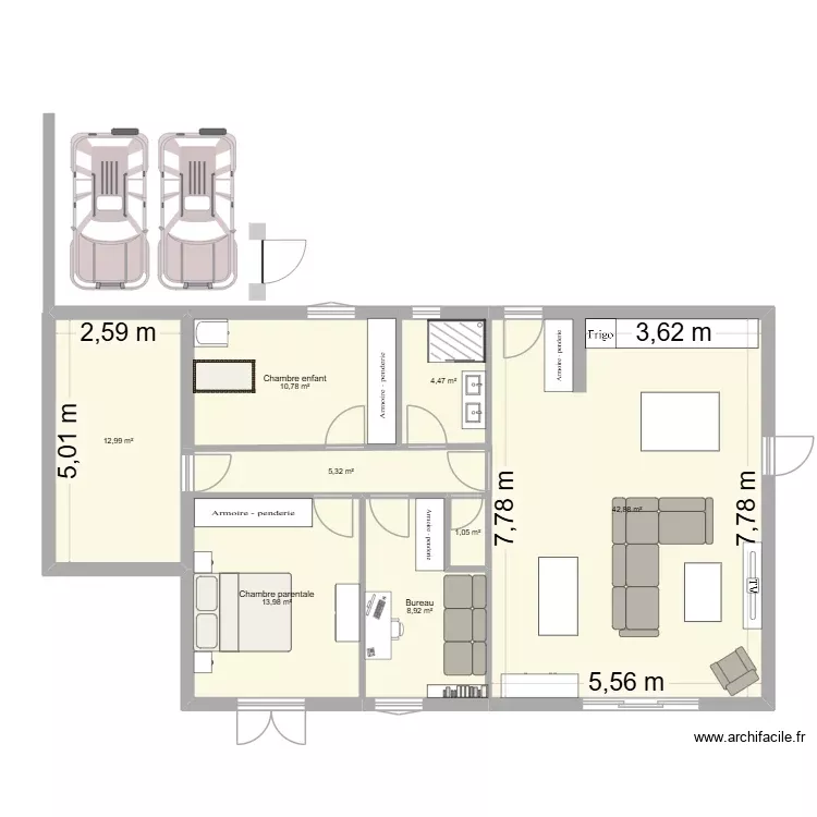 Maison 2. Plan de 8 Pièces et 100 m² Maison 2. Plan de 8 Pièces et 100 m²