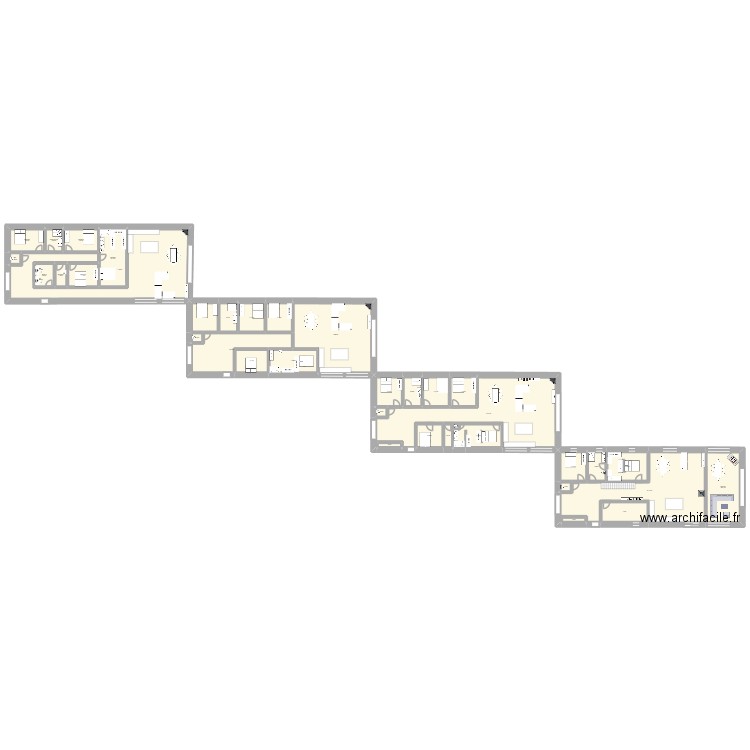 grange. Plan de 37 pièces et 781 m2