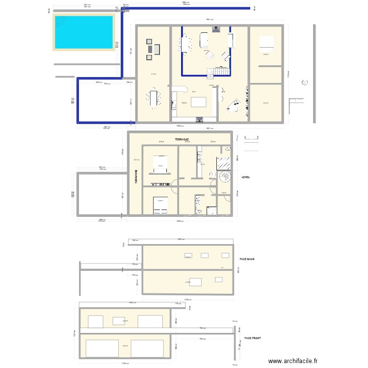 yahoue  21/11. Plan de 15 pièces et 454 m2