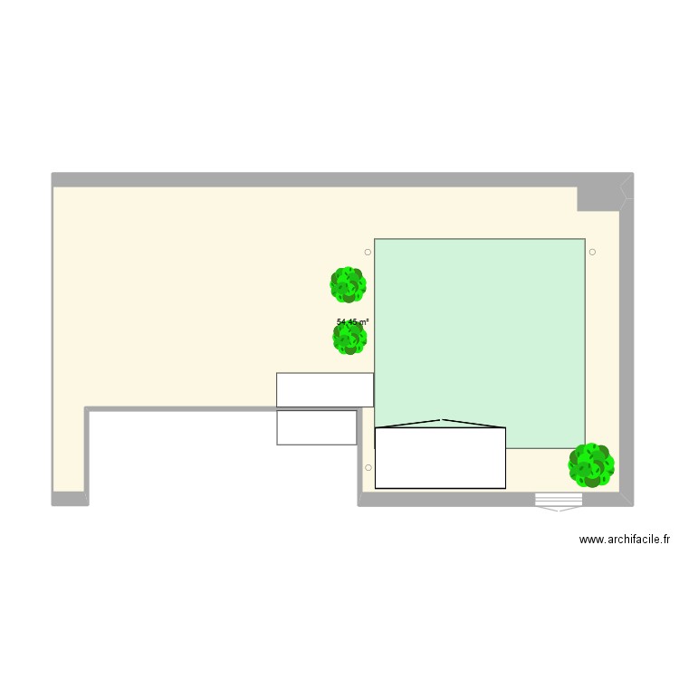 Aménagement du jardin. Plan de 1 pièce et 54 m2