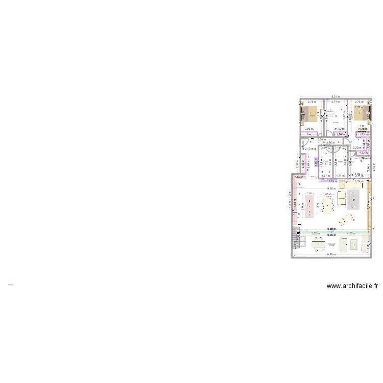 plan avec prises. Plan de 11 pièces et 164 m2