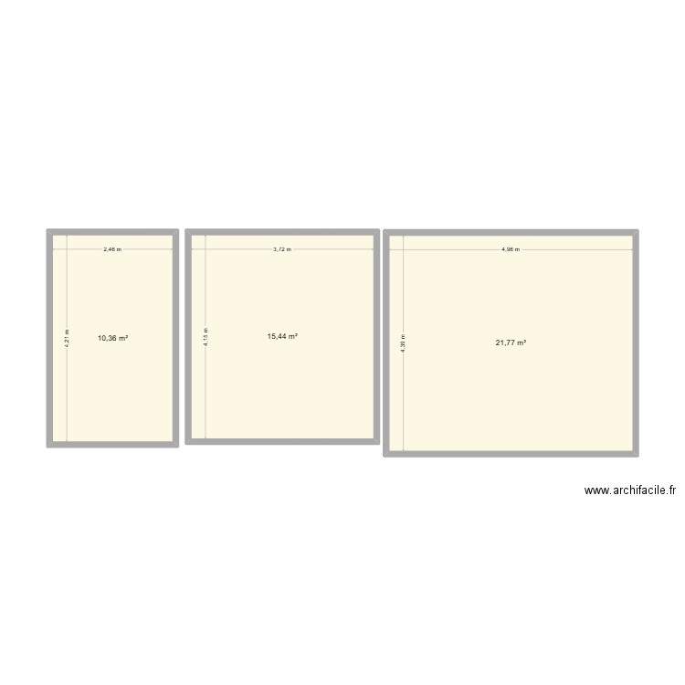 GARAGES ABRI. Plan de 3 pièces et 48 m2