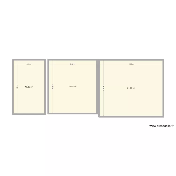 GARAGES ABRI. Plan de 3 pièces et 48 m²