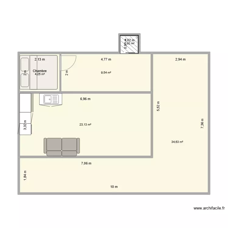 CHALET PATRICIA. Plan de 5 Pièces et 72 m² CHALET PATRICIA. Plan de 5 Pièces et 72 m²
