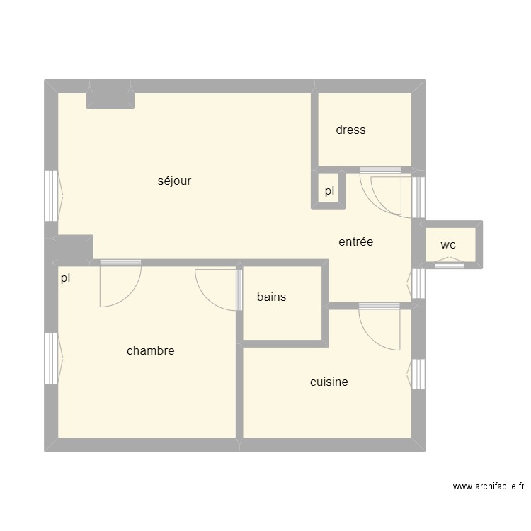 BASILE. Plan de 9 pièces et 44 m2