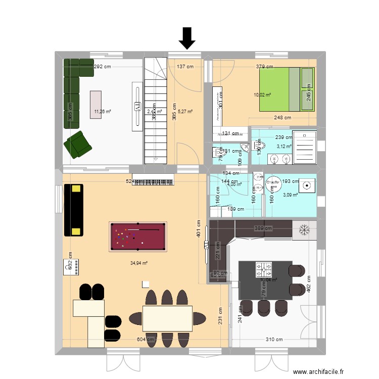 NOUVEAU. Plan de 9 pièces et 90 m2