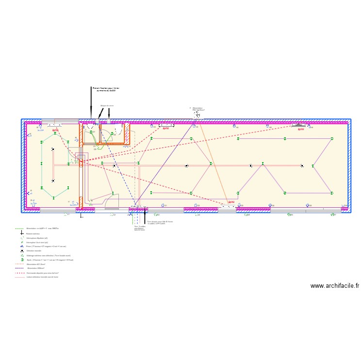 Magasin social. Plan de 4 pièces et 123 m2