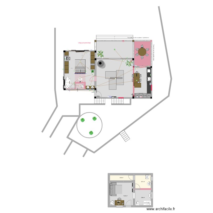 Seborga 1 avec électricité. Plan de 8 pièces et 120 m2