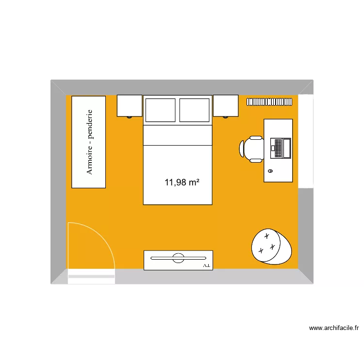 Chambre. Plan de 