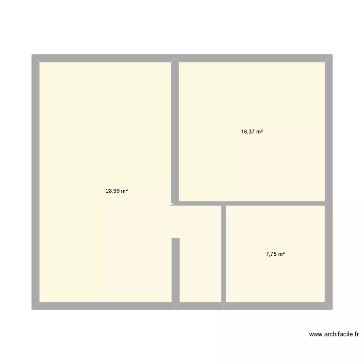 appart. Plan de 3  et 53 m²