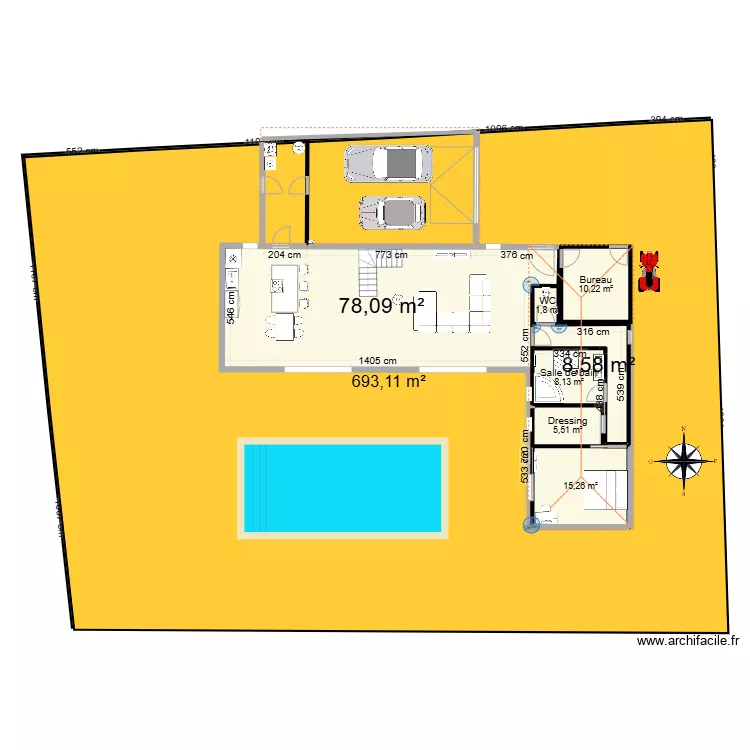 V2 RDC+ etage. Plan de 