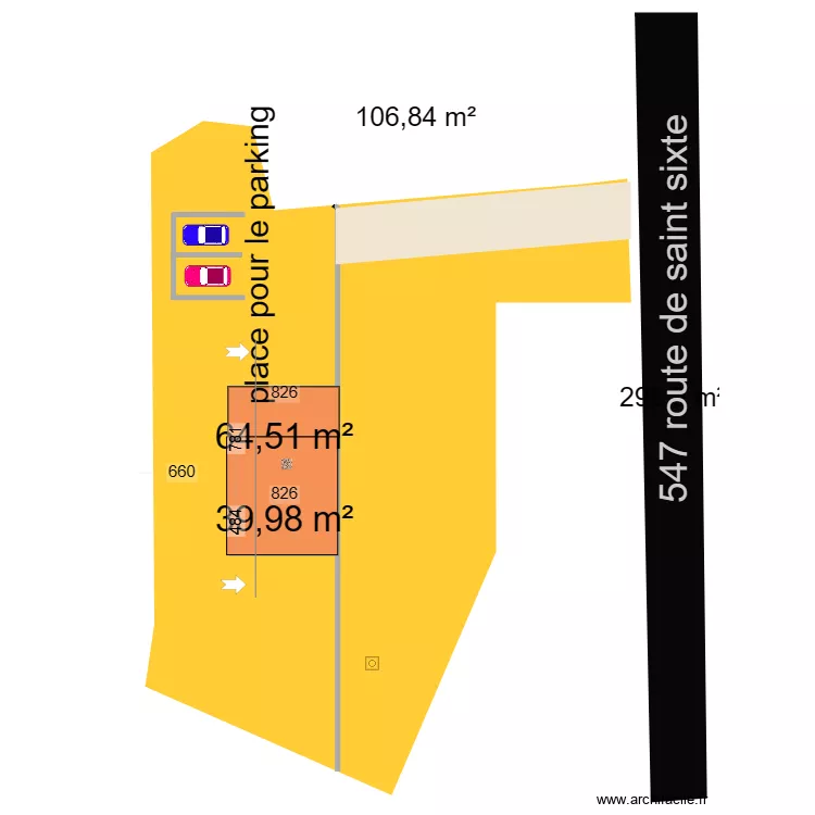 St Nicolas 2 plan de masse 2. Plan de 2 et 104 m² St Nicolas 2 plan de masse 2. Plan de 2 et 104 m²