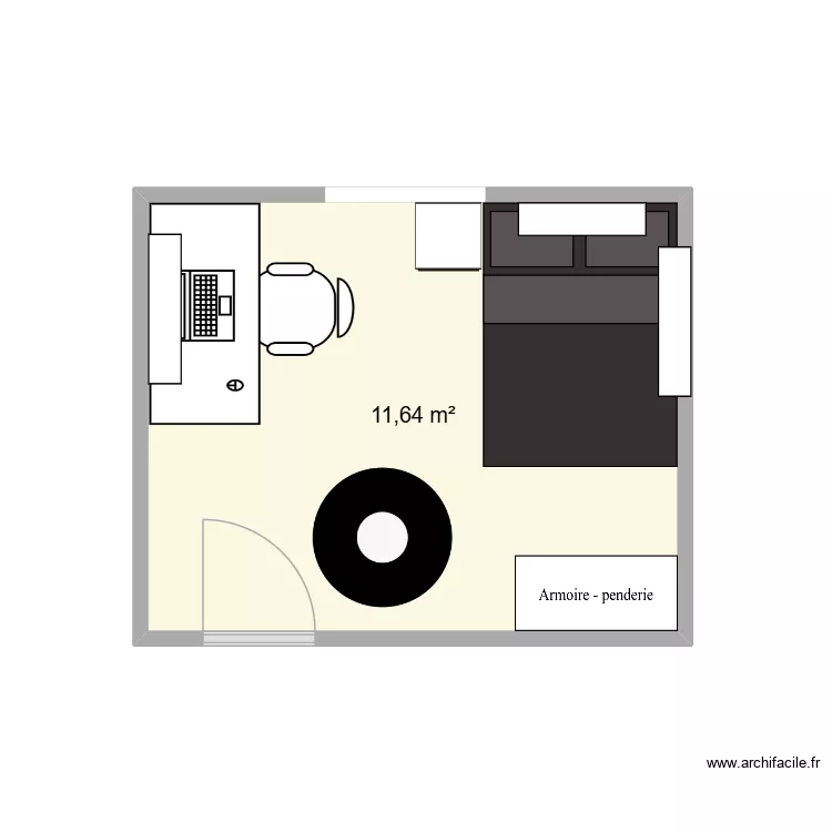 Chambre Dam. Plan de 1  et 12 m²