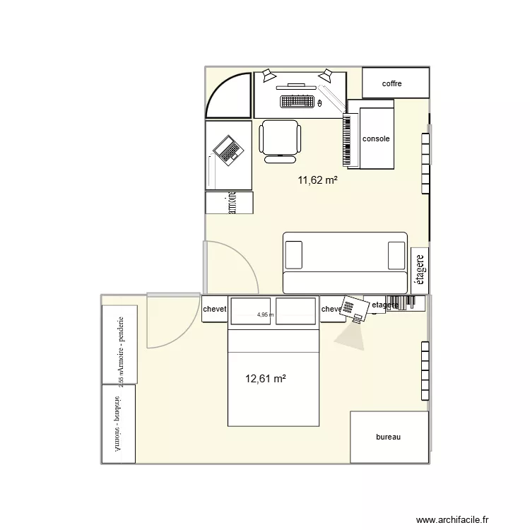 BUREAU. Plan de 2  et 24 m²