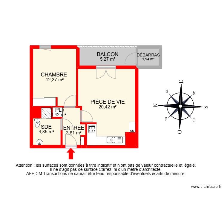 BI 31552. Plan de 11 pièces et 62 m2