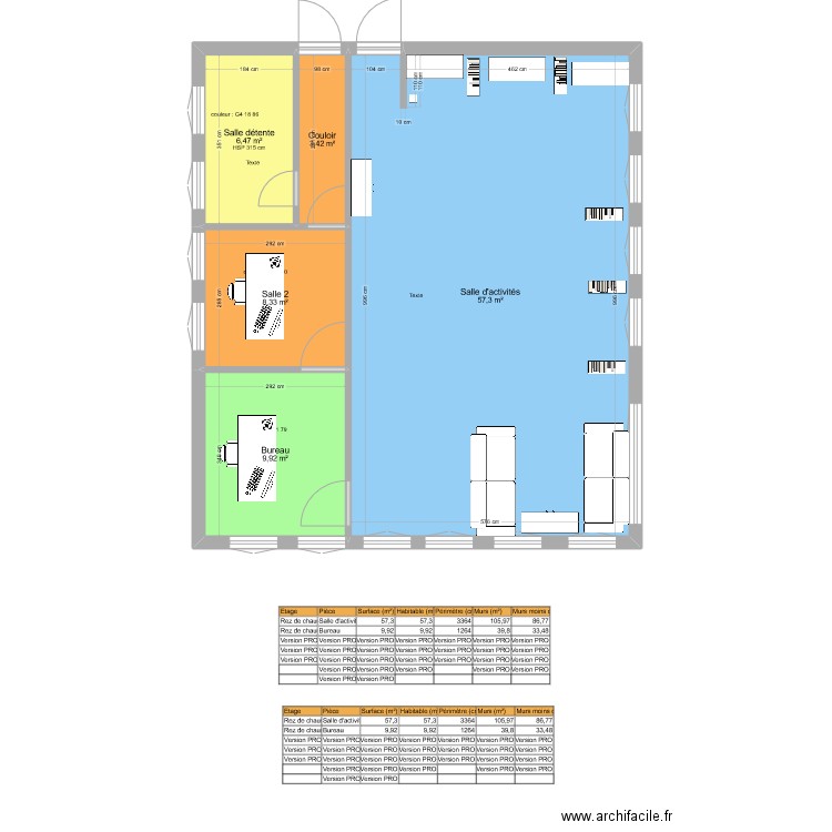 Salle TED et les Autres  aménagements. Plan de 0 pièce et 0 m2