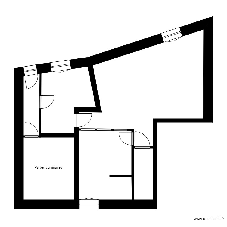 BERTHOMIER rdc. Plan de 5 pièces et 59 m2