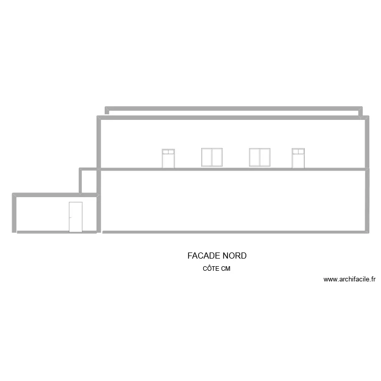 D&eacute;pot MBALING fa&ccedil;ade nord. Plan de 