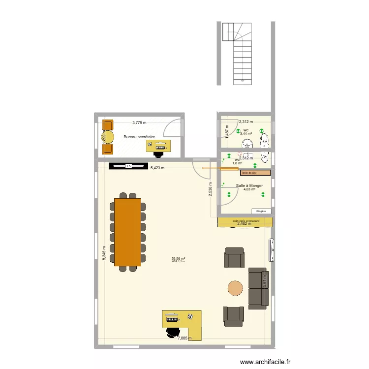 BUREAU DU DIRECTEUR 03. Plan de 5  et 77 m²