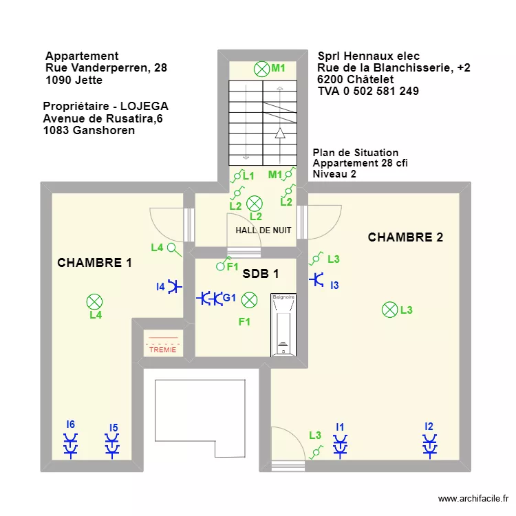 Plan de situation appartement 28cfi niveau 2. Plan de 