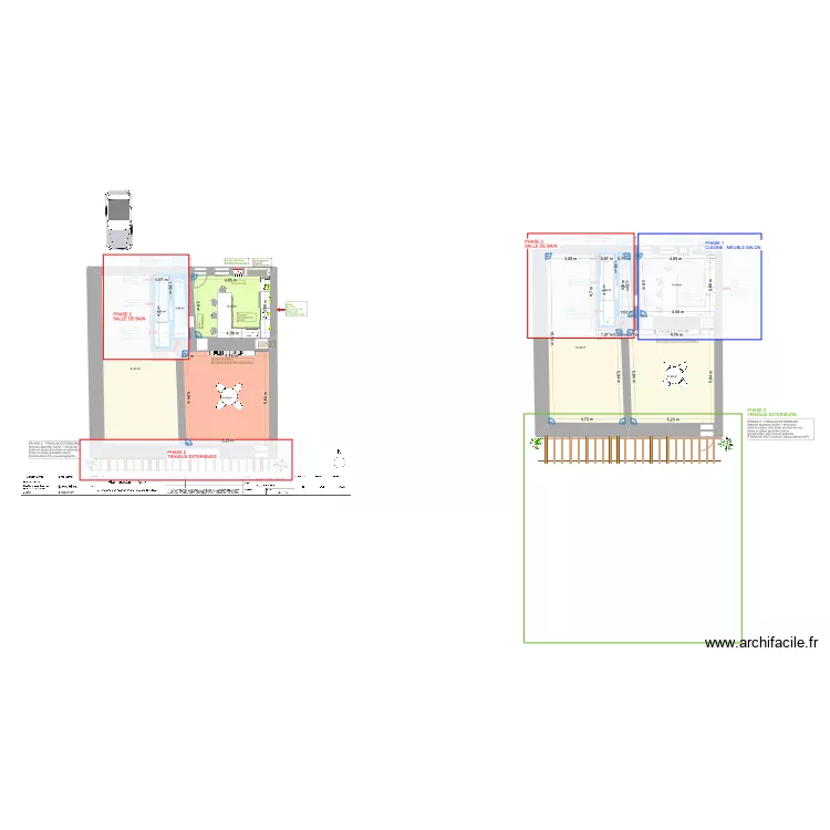 Renovation d'une maison CHERVAL. Plan de 