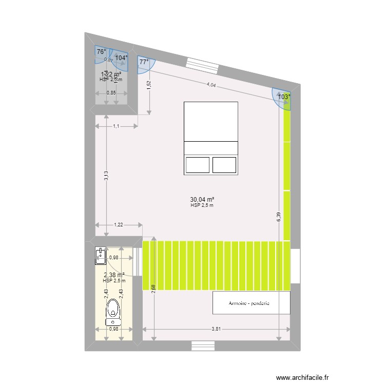 chambre. Plan de 0 pièce et 0 m2