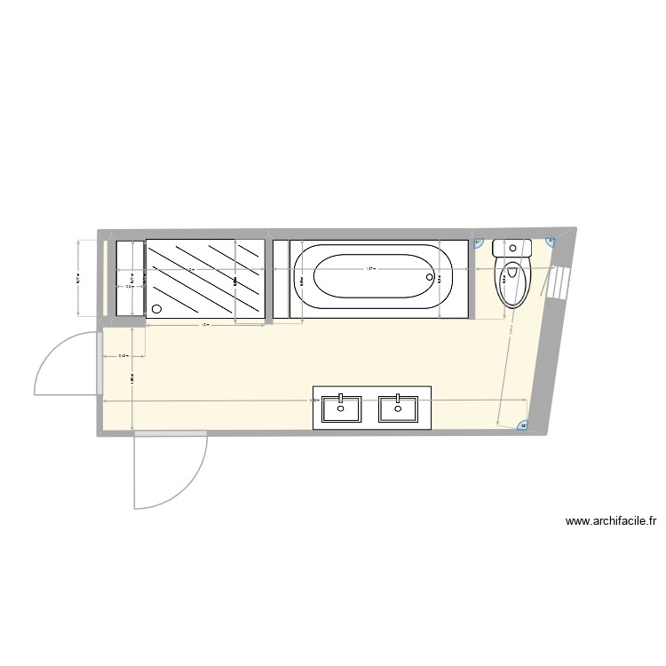 Hauguel Sdb d&eacute;tail douche. Plan de 0 pièce et 0 m2