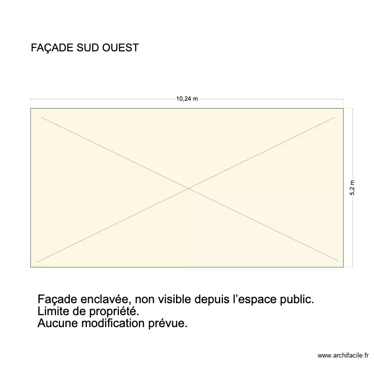 facade nord ouest. Plan de 