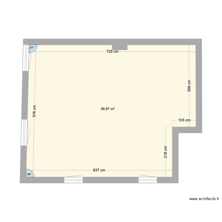 pièce réseau. Plan de 1 pièce et 40 m2