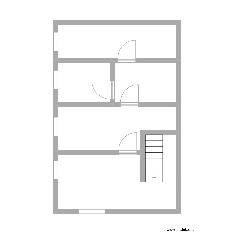 Bat B 2. Plan de 5 pièces et 40 m2