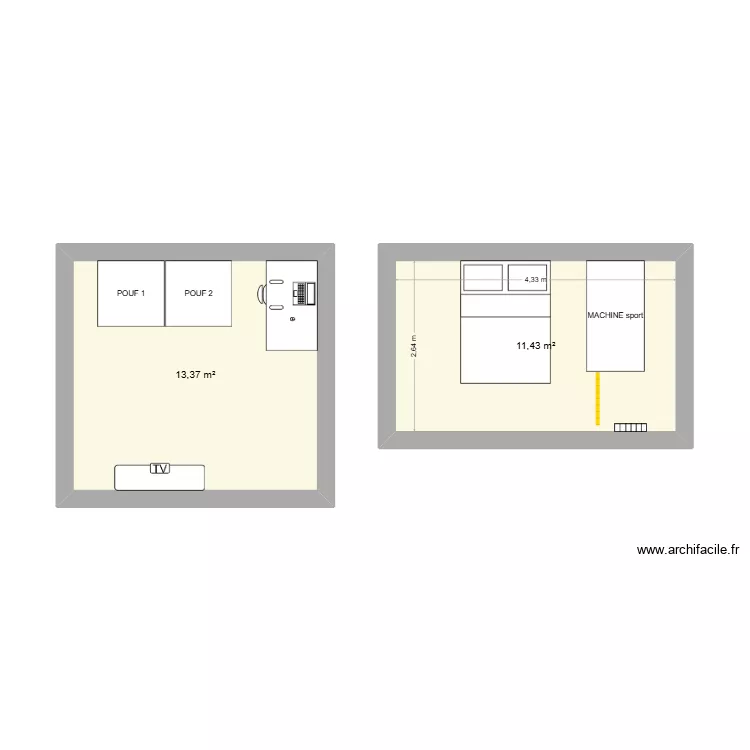appart 2. Plan de 2 et 25 m² appart 2. Plan de 2 et 25 m²