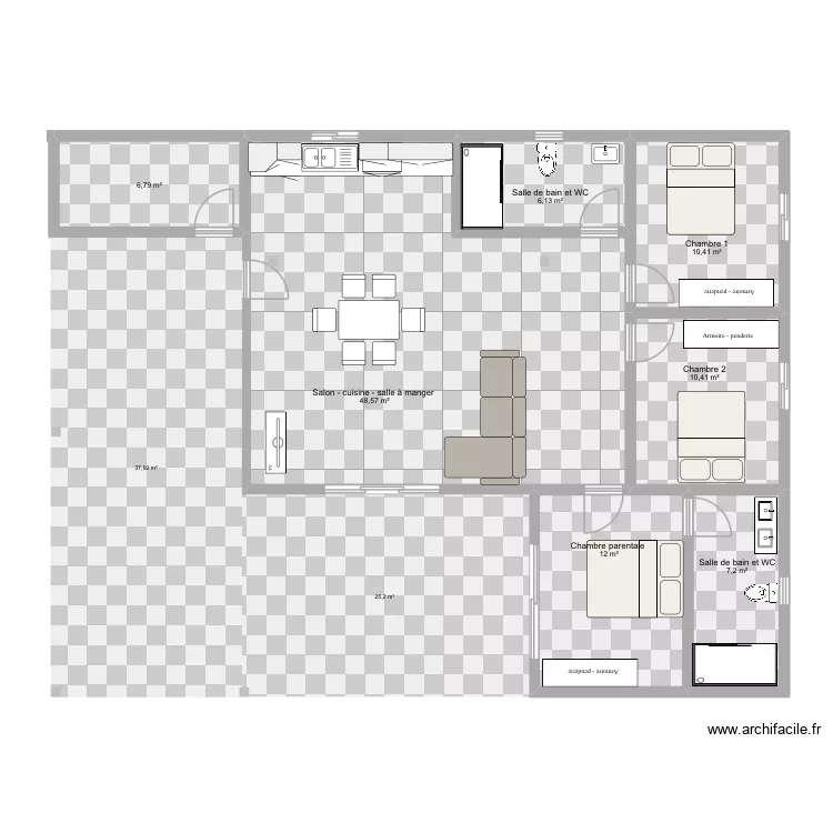 Maison 2. Plan de 7 et 102 m² Maison 2. Plan de 7 et 102 m²
