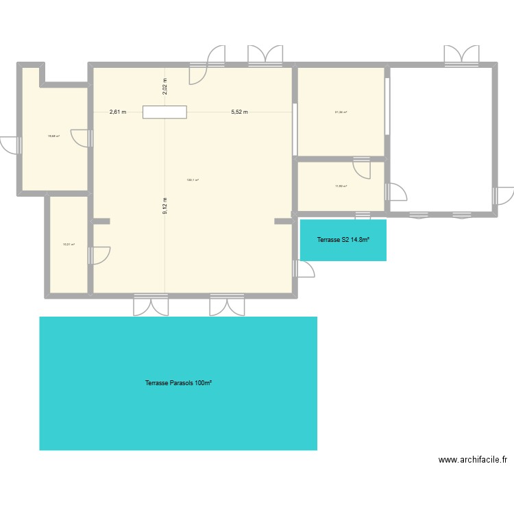 PROPRIETE BOULAGE SALLES. Plan de 5 pièces et 185 m2