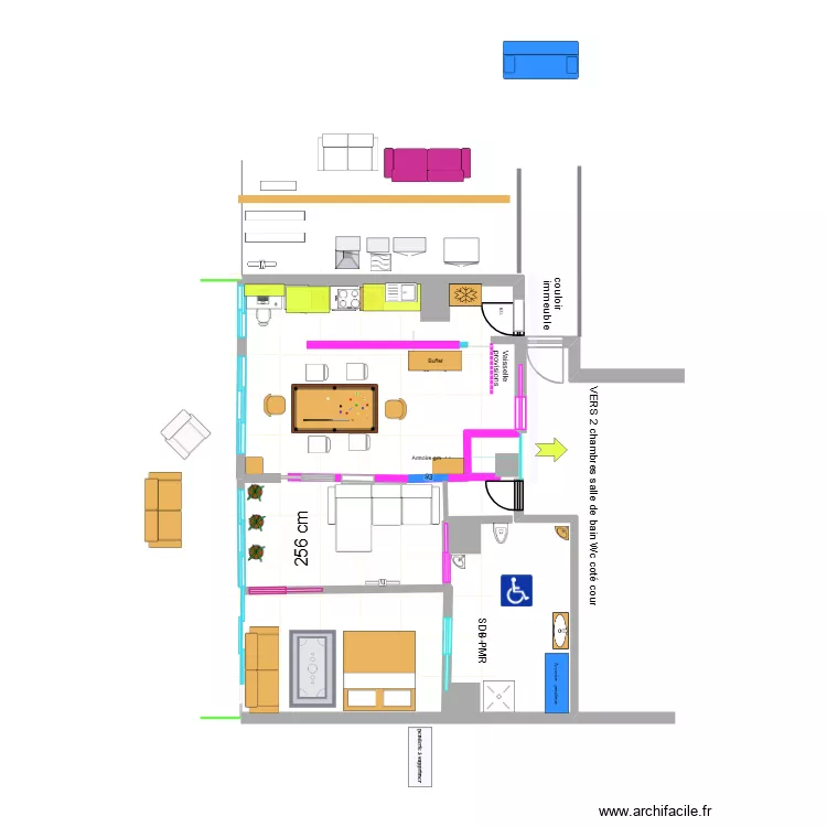 12  avril 2026 avec am&eacute;nagements cuisine. Plan de 