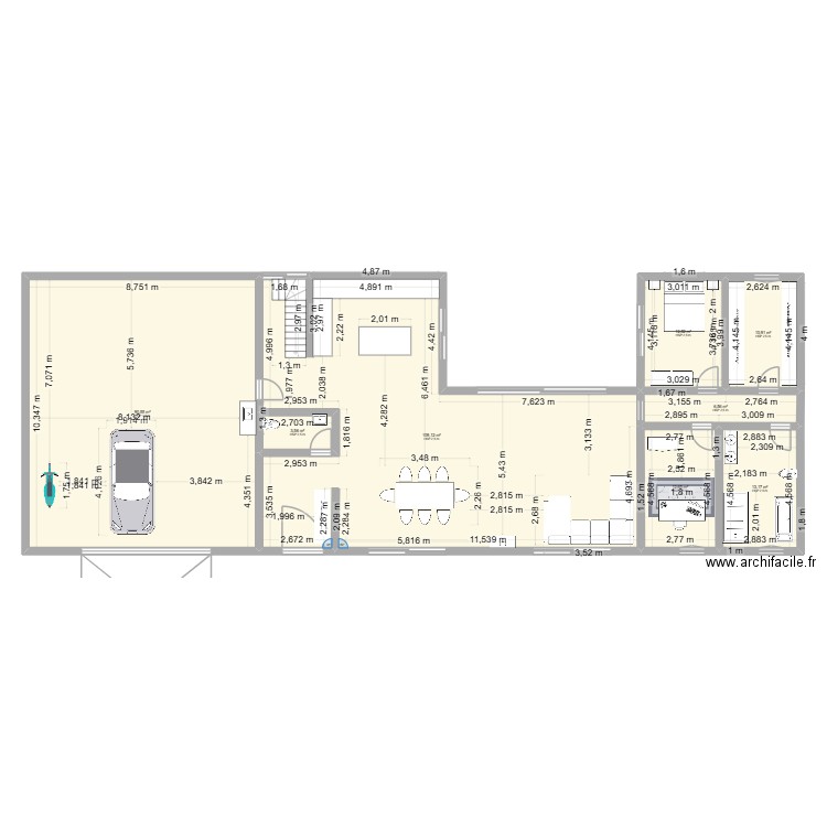 MAISON PROJET. Plan de 8 pièces et 259 m2