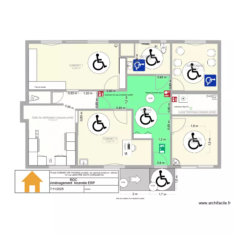 CABINET DR THOMAS   plan d\'intervention. Plan de 