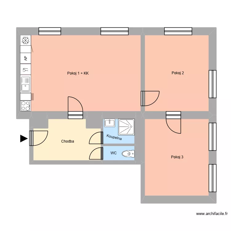 Urxova 472, byt 3. Plan de 13  et 191 m²