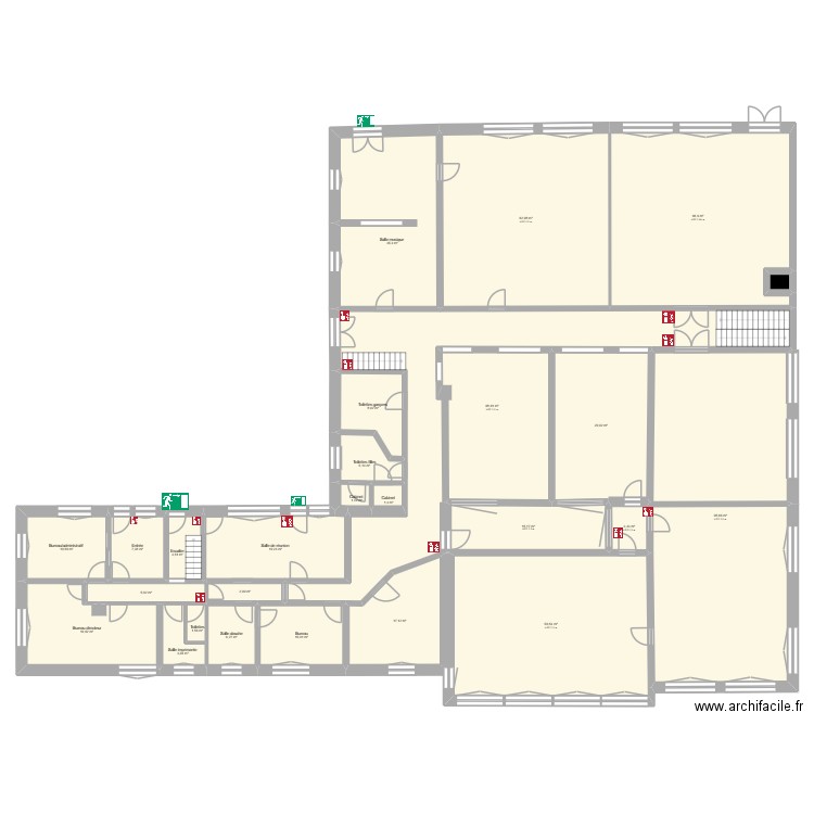 MFR RDC PRINCIPAL. Plan de 26 pièces et 594 m2